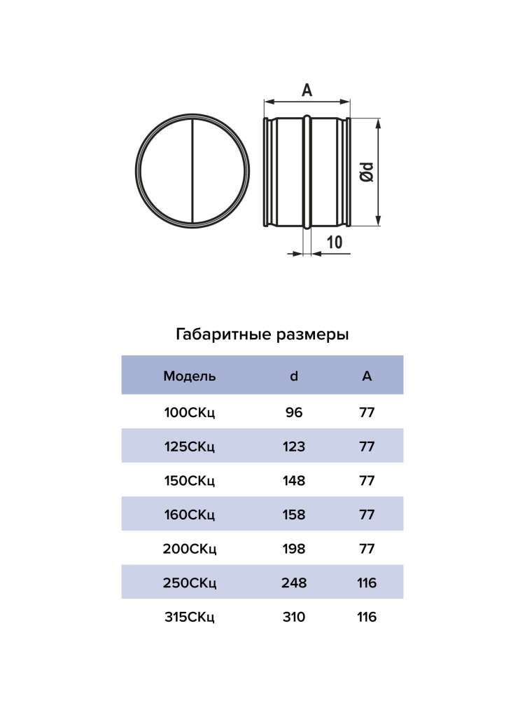 Соединитель СКц D100 оцинкованная сталь ERA PRO