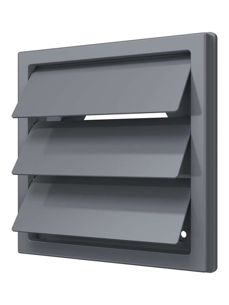 Выход стенной КФ фланец D100 жалюзи 150x150 ASA Gray ERA STREETLINE