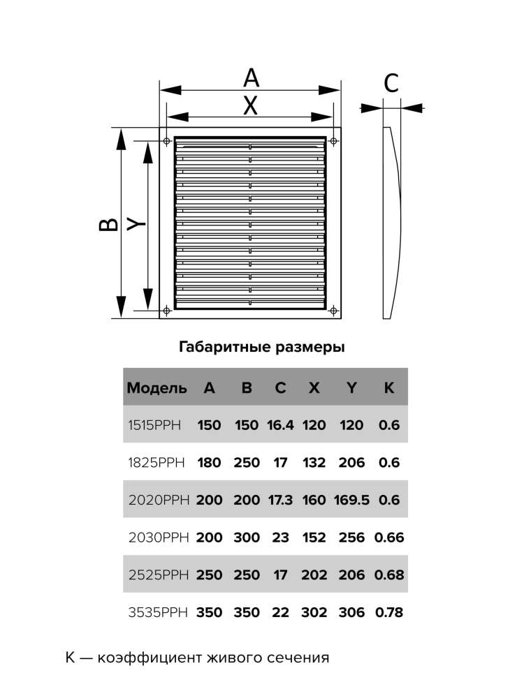 Решетка вентиляционная РРН разъемная 180х250 ASA ERA STREETLINE