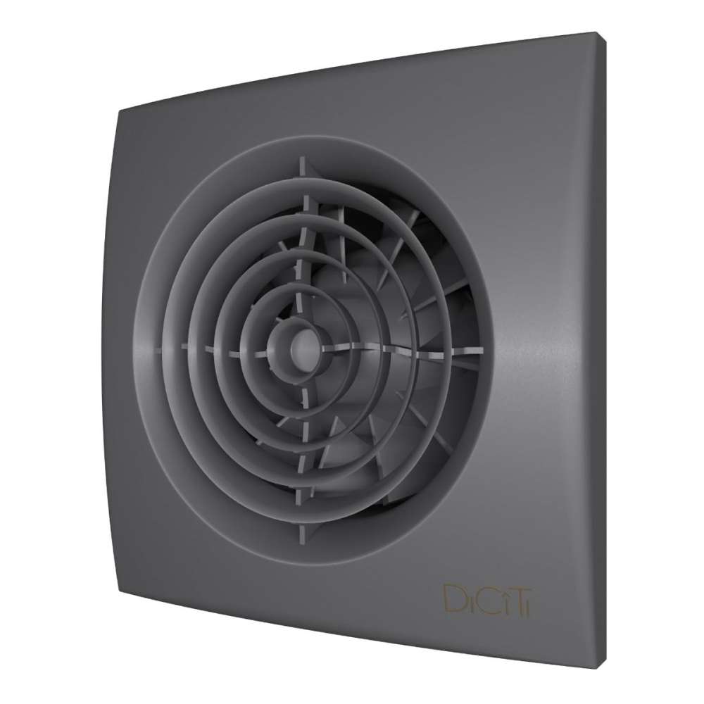 Вентилятор накладной AURA D100 обратный клапан Dark gray metal DICITI