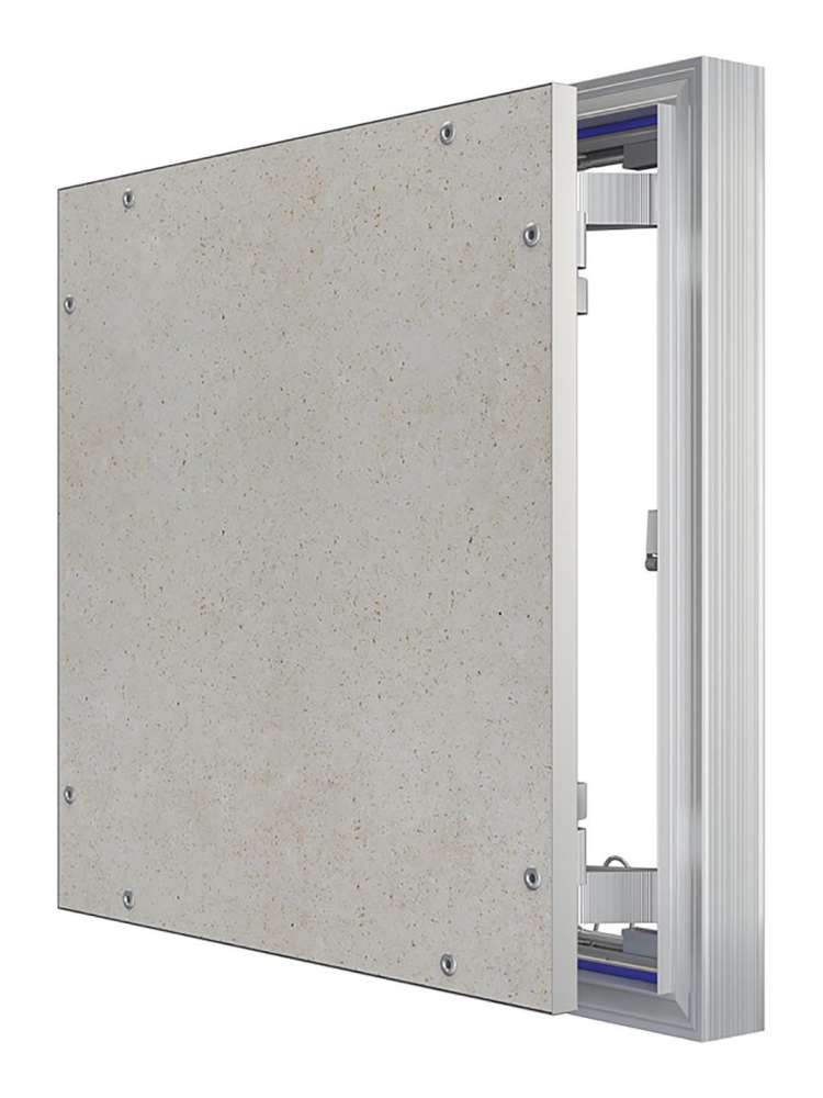 Люк ревизионный D C ERAmo Optimum 400х400 скрытый монтаж петля алюминий EVECS