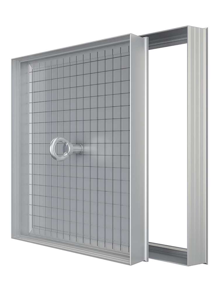 Люк ревизионный D Floor 400х400 напольный скрытый монтаж алюминий EVECS