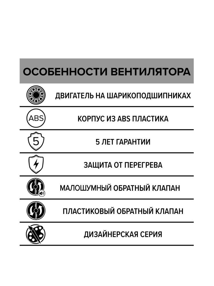 Вентилятор накладной RIO D100 обратный клапан Dark gray metal DICITI