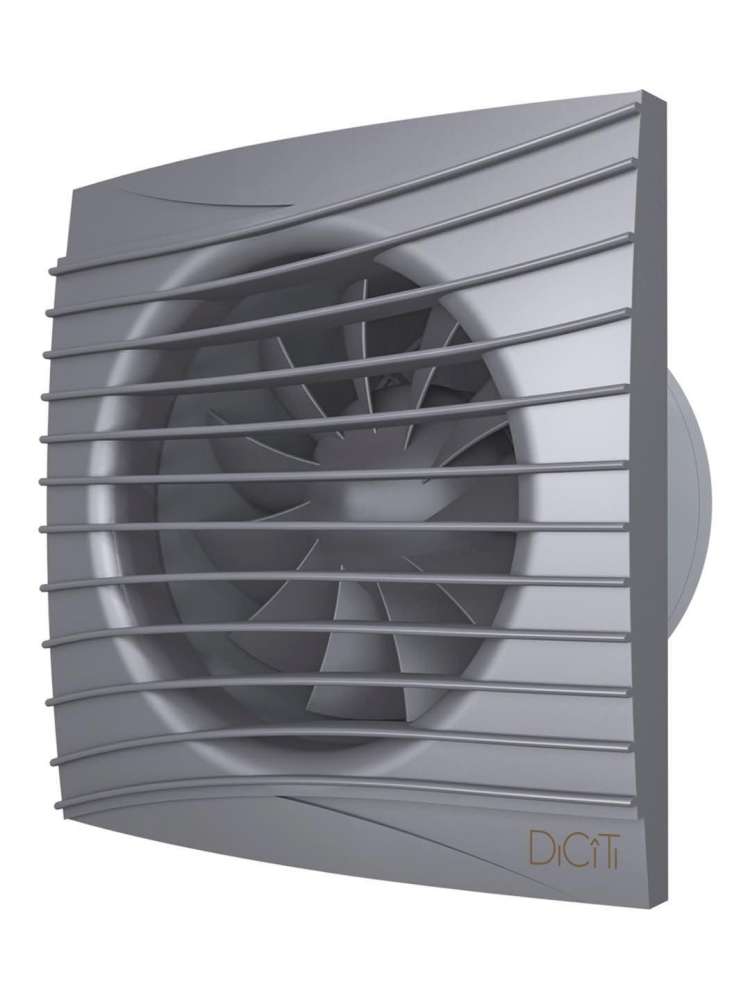 Вентилятор накладной SILENT D100 обратный клапан Dark gray metal DICITI