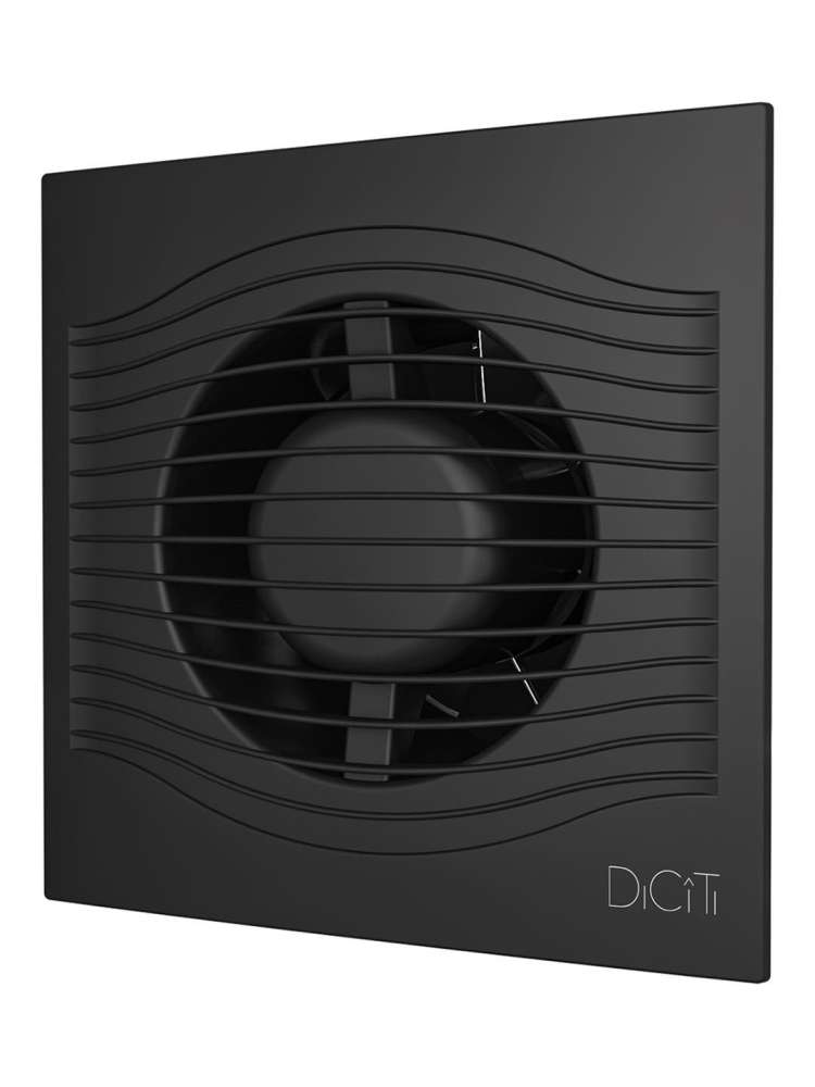 Вентилятор накладной SLIM D100 обратный клапан Matt black DICITI