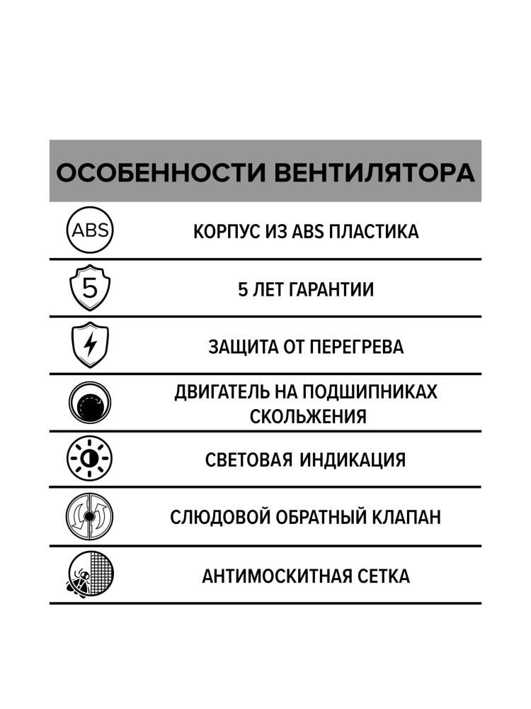 Вентилятор накладной STANDARD D100 сетка обратный клапан ERA