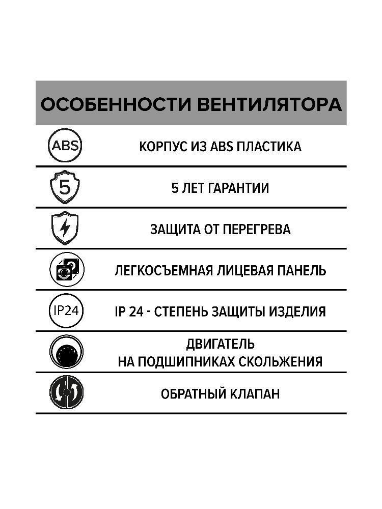 Вентилятор накладной WIND D100 обратный клапан ERA